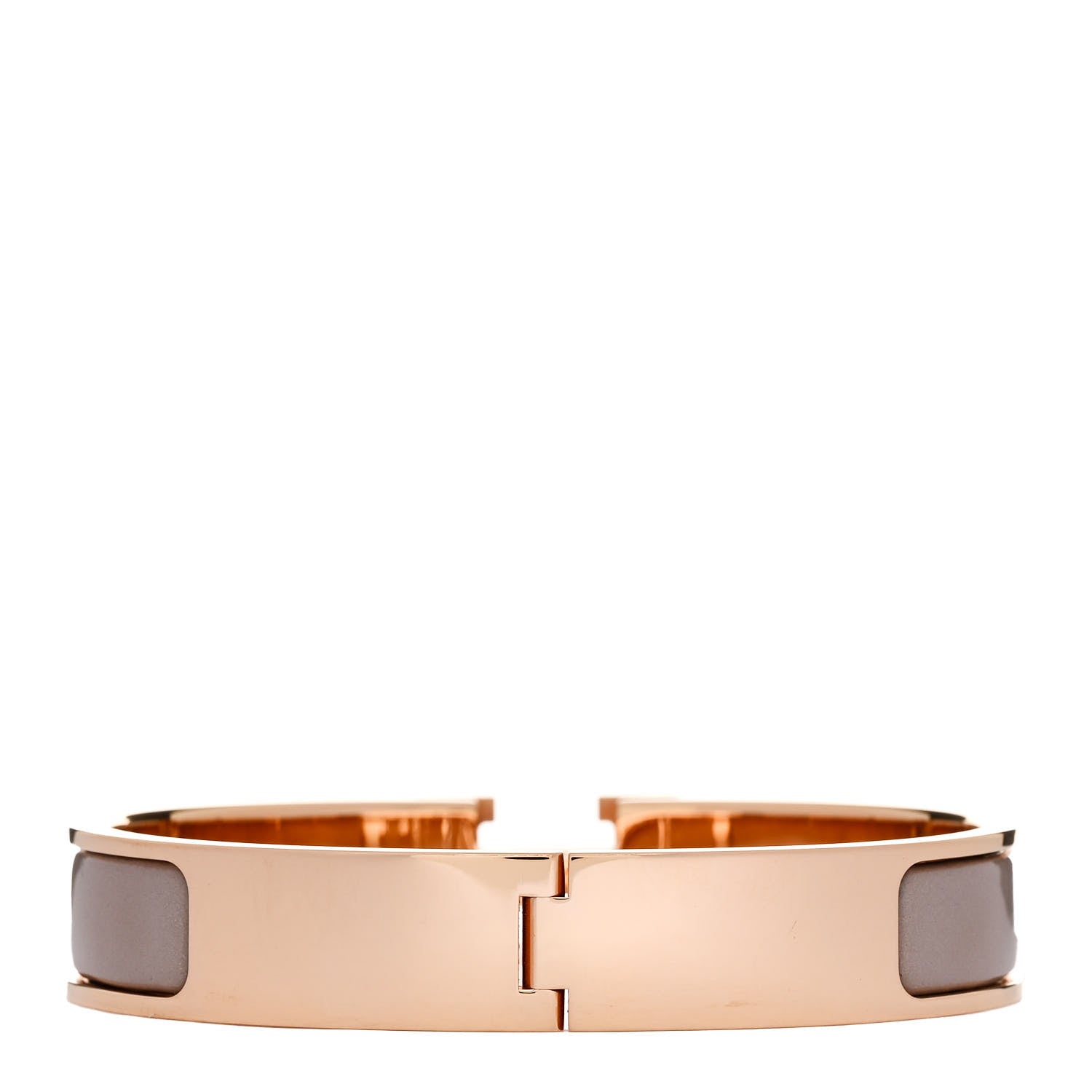Hermes Enamel Narrow Clic Clac H Bracelet GM Marron Glace 3 of 4
