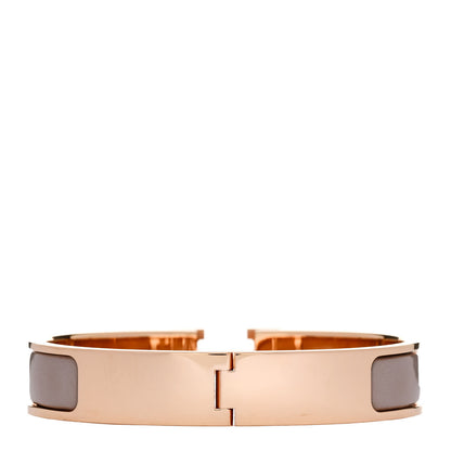 Hermes Enamel Narrow Clic Clac H Bracelet GM Marron Glace 3 of 4