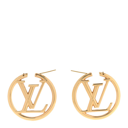Louis Vuitton Metal Louise Hoop Earrings Gold 3 of 4