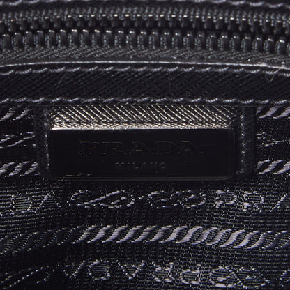Prada Tessuto Nylon Saffiano Shoulder Bag Black 8 of 8
