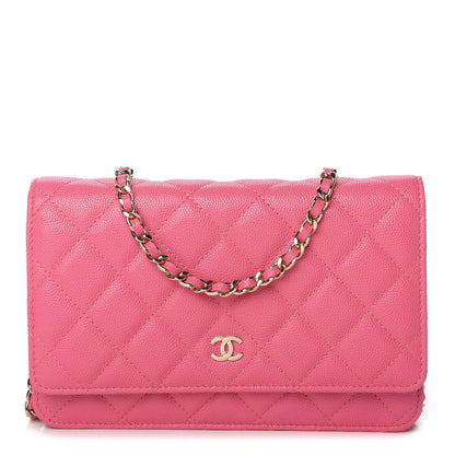 Chanel Caviar Quilted Wallet on Chain WOC Pink 1 of 12