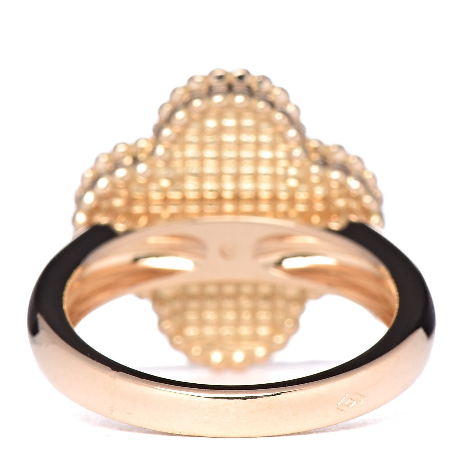Van Cleef & Arpels 18K Yellow Gold Diamond Mother of Pearl Vintage Alhambra Ring 47 4 4 of 5