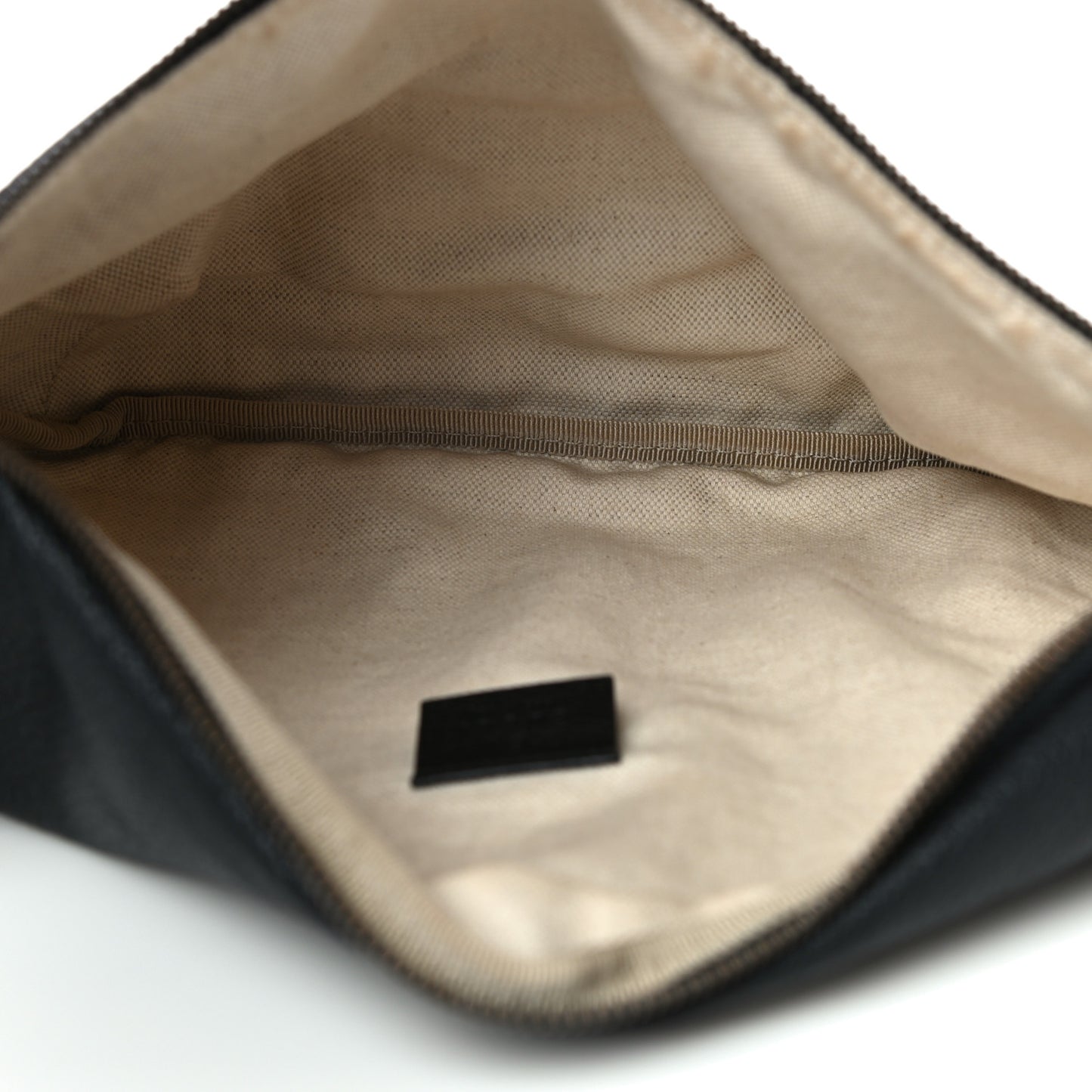 Grained Calfskin Logo Belt Bag Black