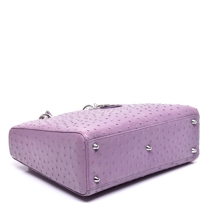 Christian Dior Ostrich Large Lady Dior Purple 5 of 9