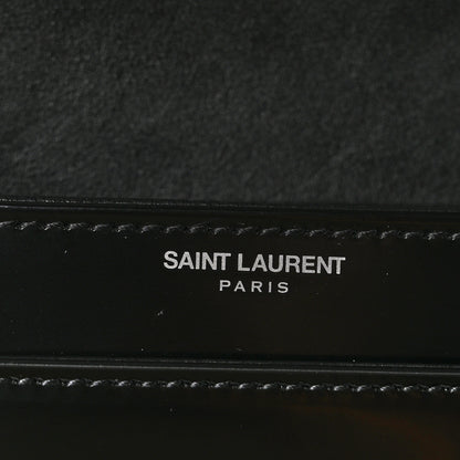 Saint Laurent Glazed Calfskin Monogram Medium Solferino Satchel Black 6 of 10