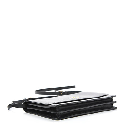 Prada Saffiano Metal Flap Wallet With Strap Black 3 of 15