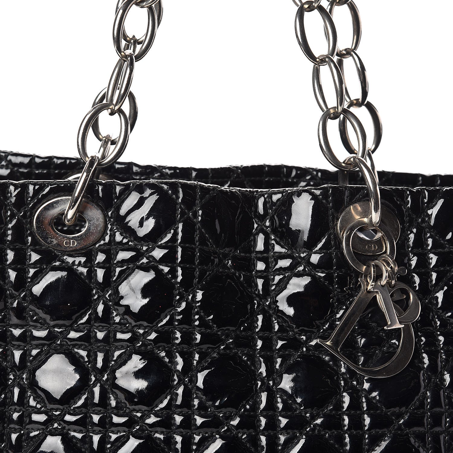 Christian Dior Patent Cannage Large Dior Soft Shopping Tote Black 13 of 13
