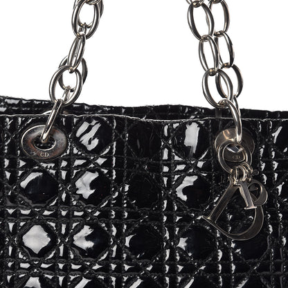Christian Dior Patent Cannage Large Dior Soft Shopping Tote Black 13 of 13