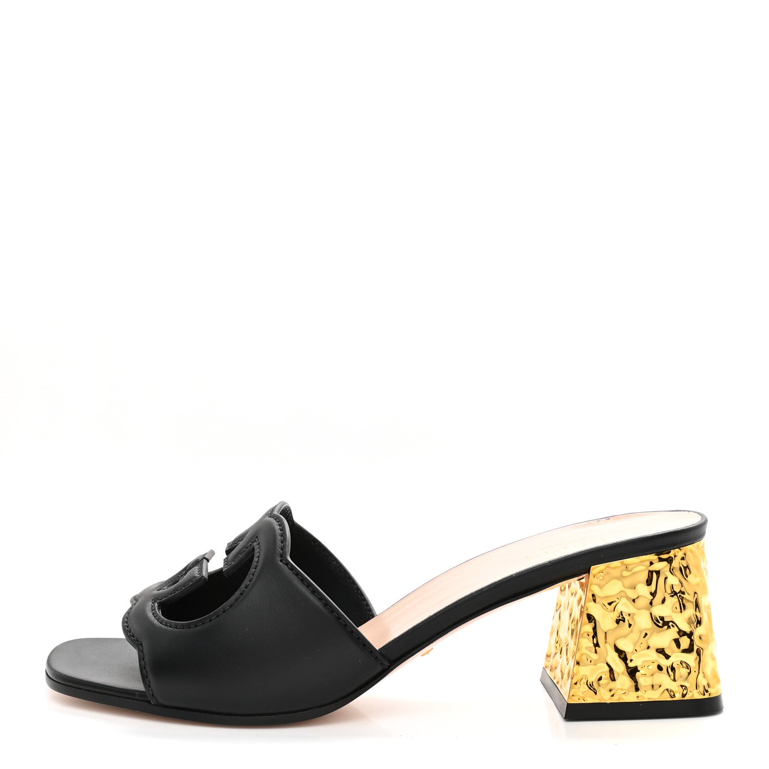 Gucci Cosmos Softy Calfskin Interlocking G Cut Out 55mm Slide Sandals 39 Black 1 of 8