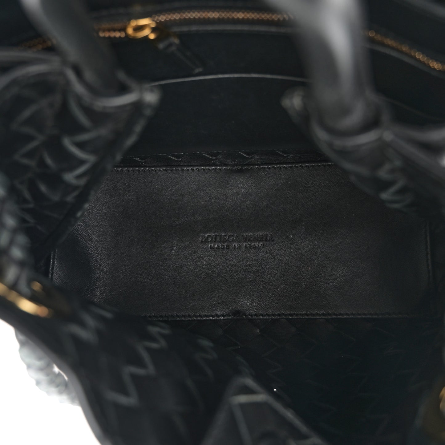 Nappa Intrecciato Small Andiamo Shoulder Bag Black