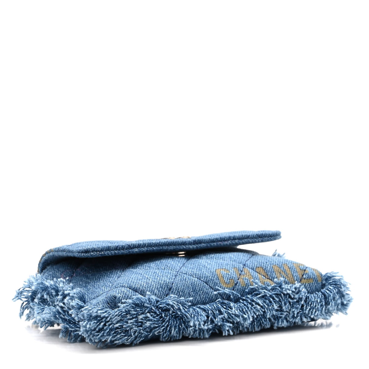 Chanel Denim Quilted Denim Mood Clutch With Chain Blue Multicolor 3 of 10