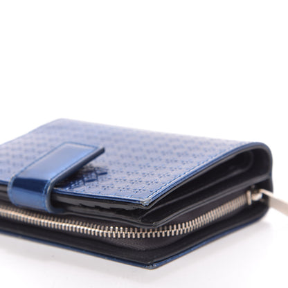 Christian Dior Metallic Patent Micro-Cannage Lady Dior Eden Wallet Blue 7 of 9