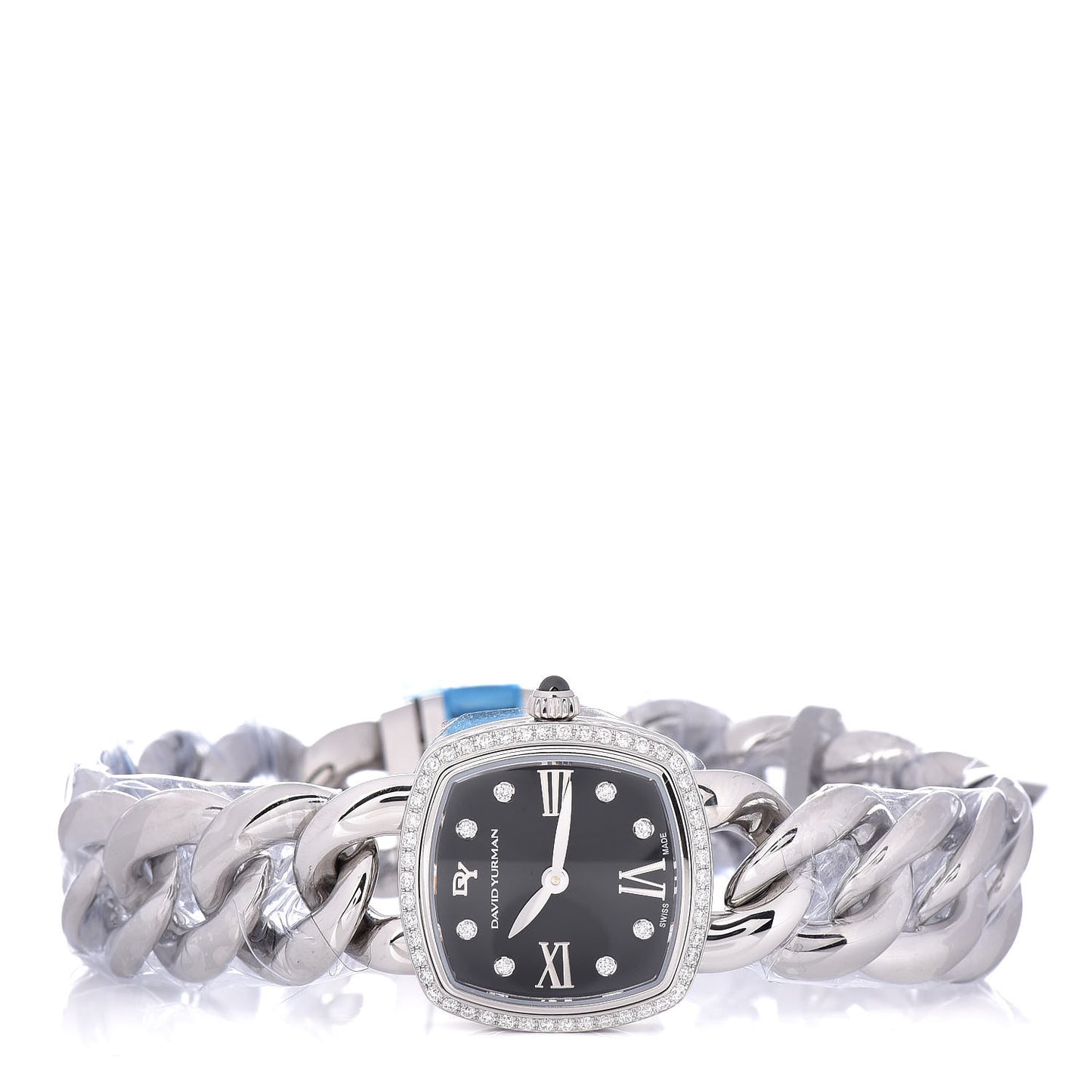 Stainless Steel Diamond Bezel 23mm Albion Quartz Watch Black