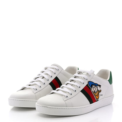 Gucci X DISNEY Calfskin Miro Soft Web Donald Duck Womens Ace Sneakers 41 White New Shamarock 3 of 9