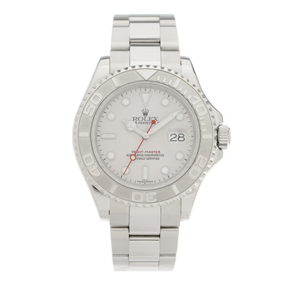 Rolex Stainless Steel Platinum 40mm Oyster Perpetual Date Yacht-Master Watch Silver 16622 1 of 4