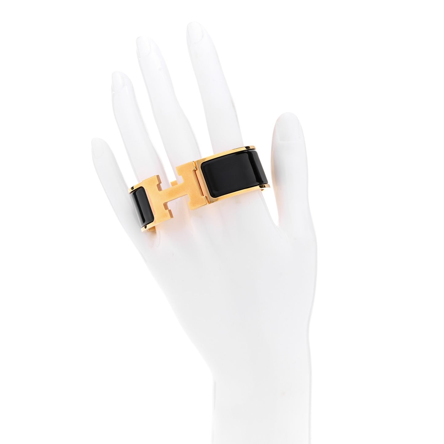 Enamel Wide Clic Clac H Bracelet PM Black