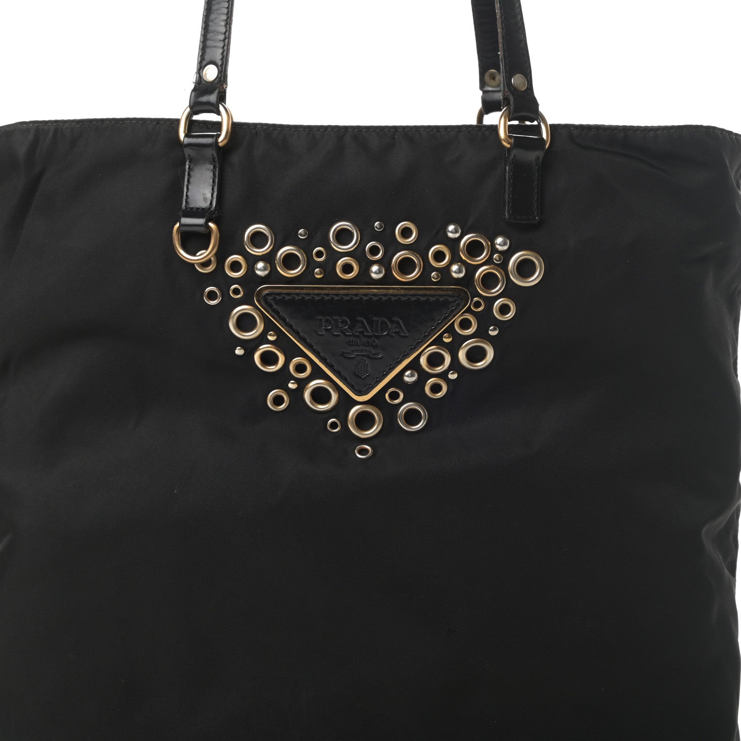 Prada Nylon Vela Grommet Tote Black 8 of 16