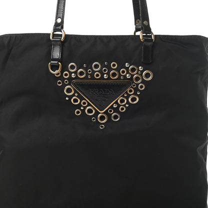 Prada Nylon Vela Grommet Tote Black 8 of 16