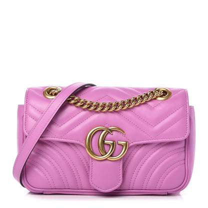 Gucci Calfskin Matelasse Mini GG Marmont Shoulder Bag Candy Mousse 1 of 11