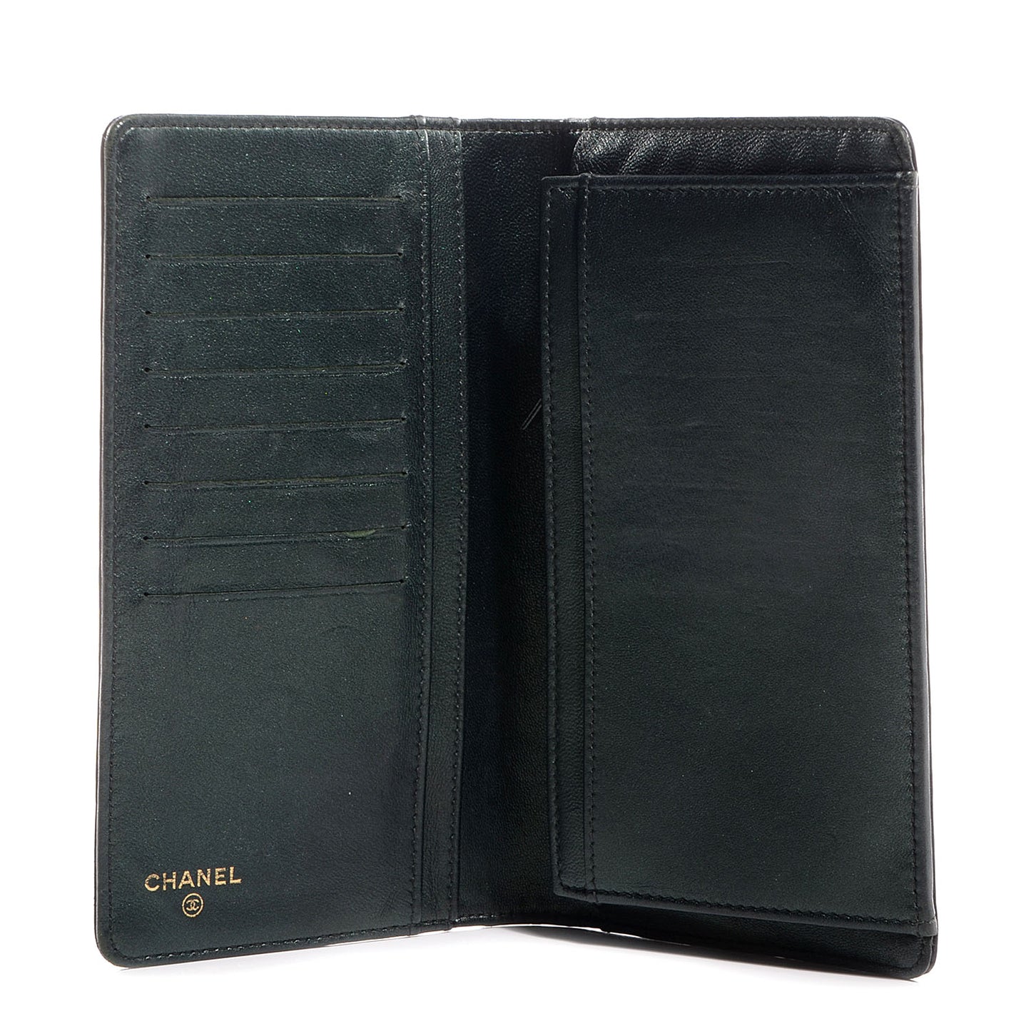 Lambskin Camellia Yen Wallet Black