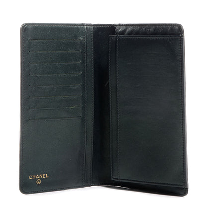 Chanel Lambskin Camellia Yen Wallet Black 5 of 8