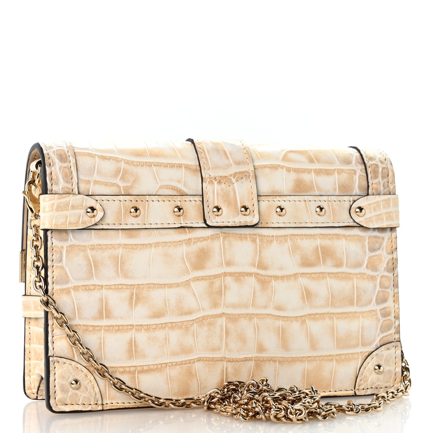 Alligator Trunk Chain Wallet Pearl