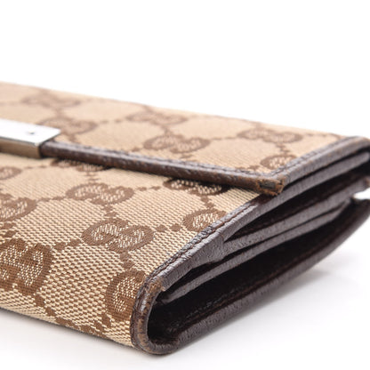 Gucci Monogram Metal Bar Continental Flap Wallet Beige Ebony Dark Brown 12 of 18