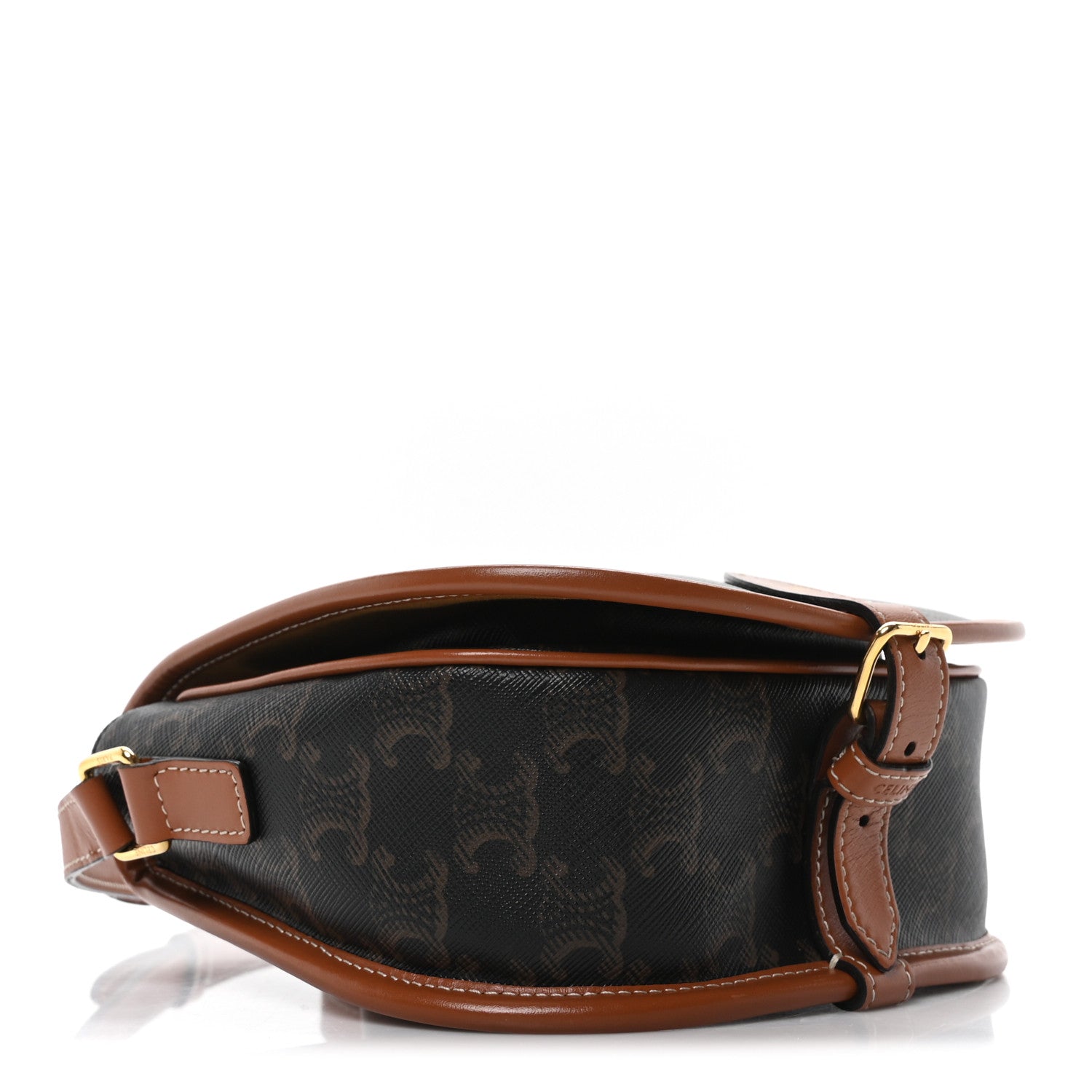 Celine Triomphe Canvas Medium Folco Bag Tan 4 of 9