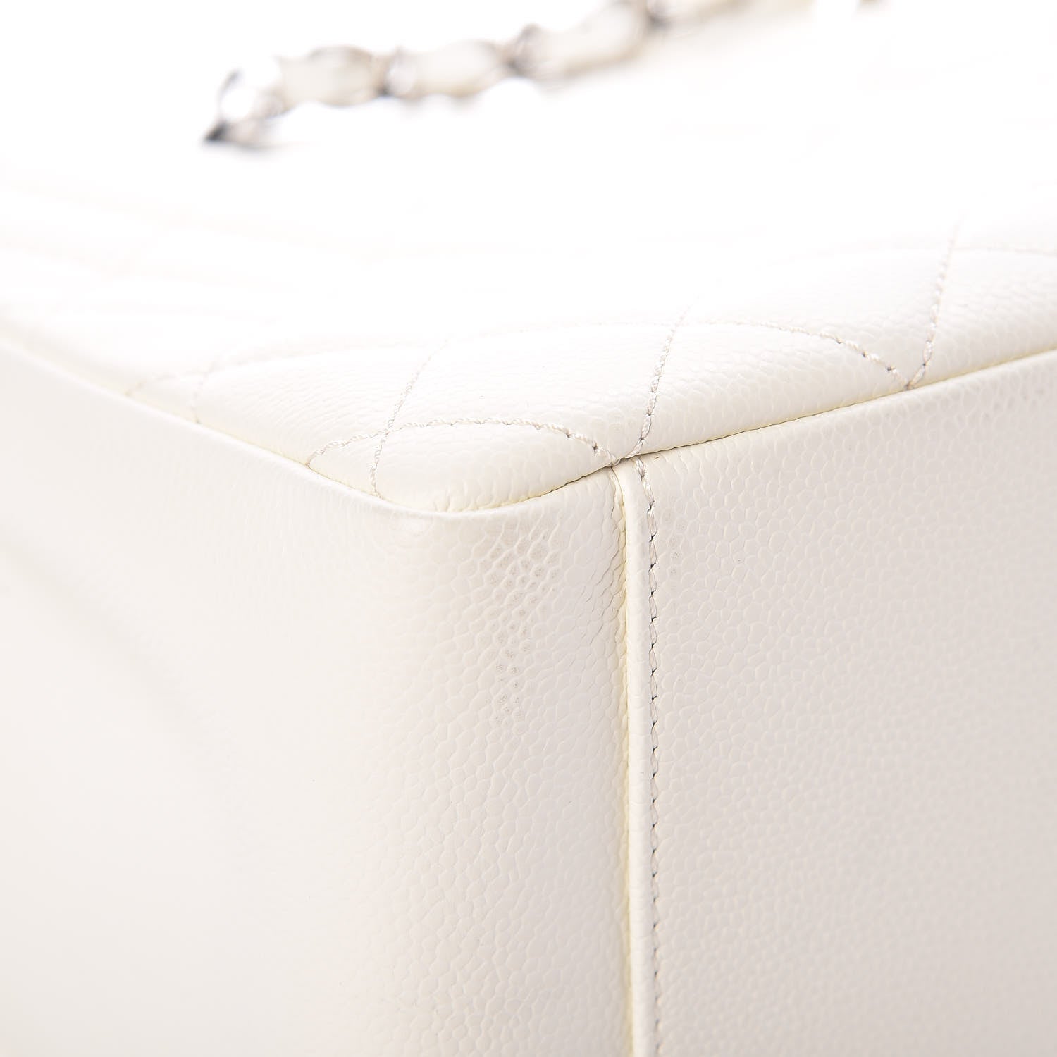 Chanel Caviar Quilted Grand Shopping Tote GST White 8 of 15