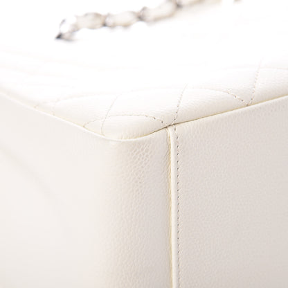 Chanel Caviar Quilted Grand Shopping Tote GST White 8 of 15