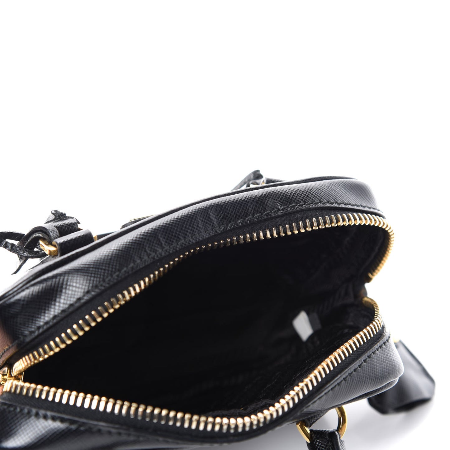Saffiano Lux Mini Top Handle Crossbody Bag Black