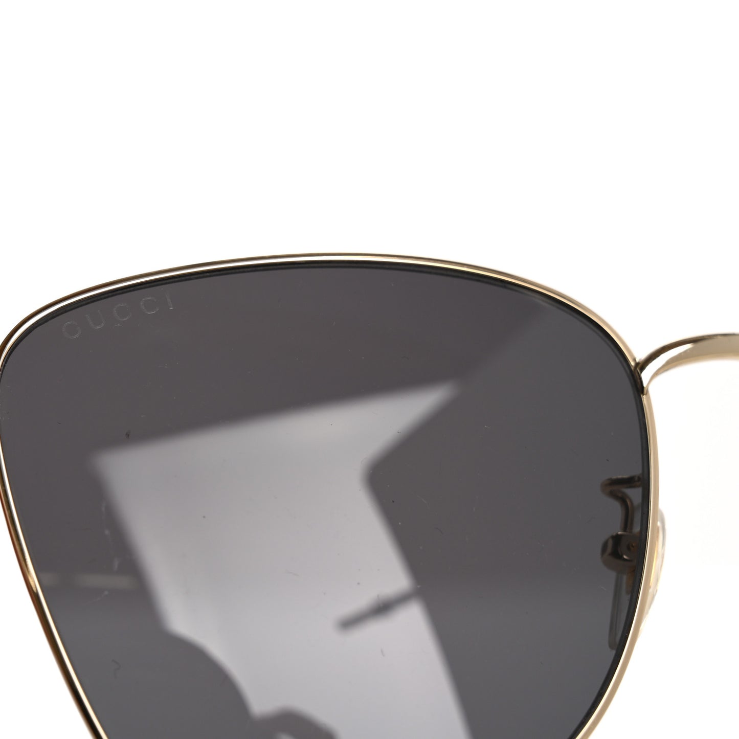 Metal Square Frame Sunglasses GG0970S Gold Grey