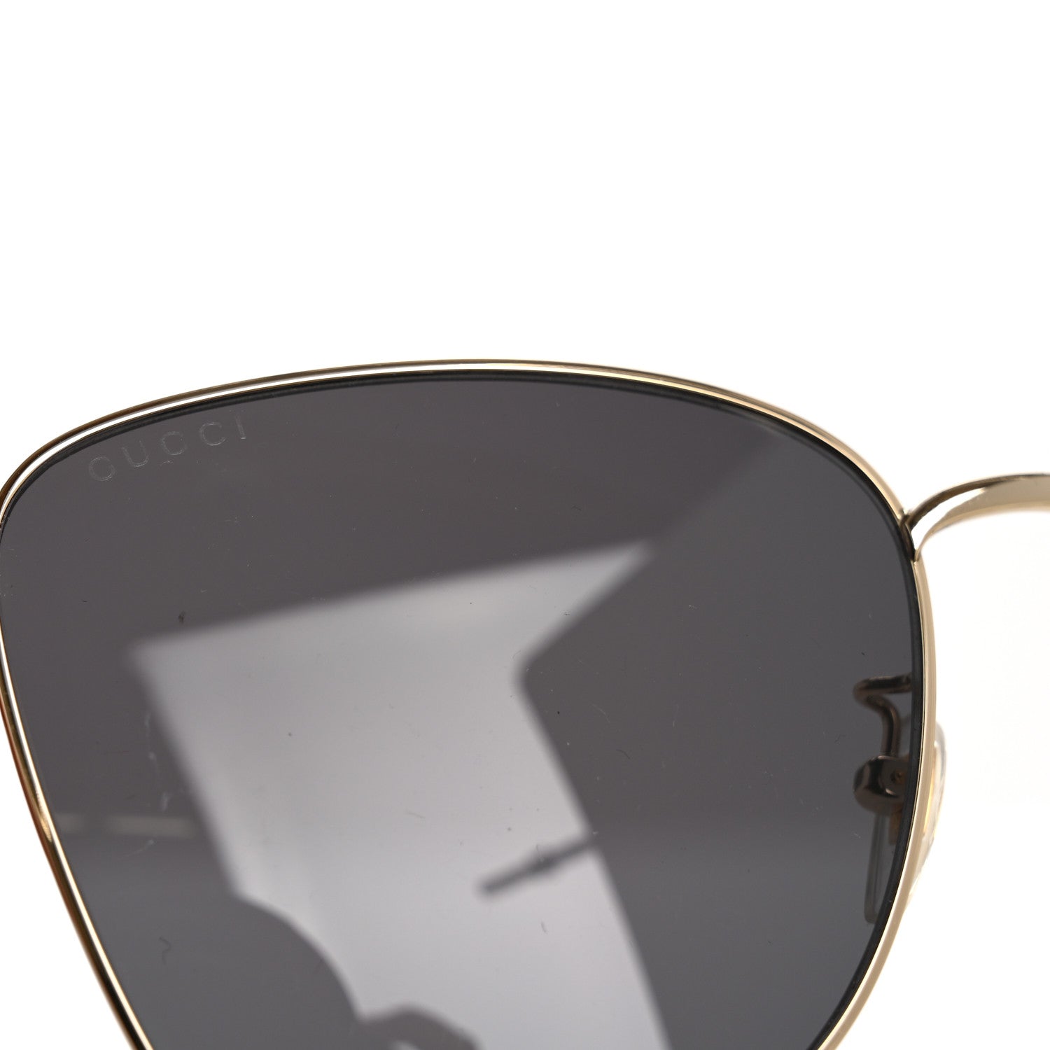 Gucci Metal Square Frame Sunglasses GG0970S Gold Grey 7 of 8