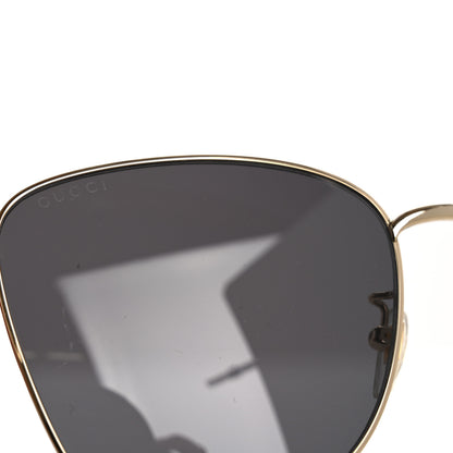 Gucci Metal Square Frame Sunglasses GG0970S Gold Grey 7 of 8