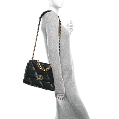 Chanel Goatskin Quilted Large Chanel 19 Flap Black 2 of 10