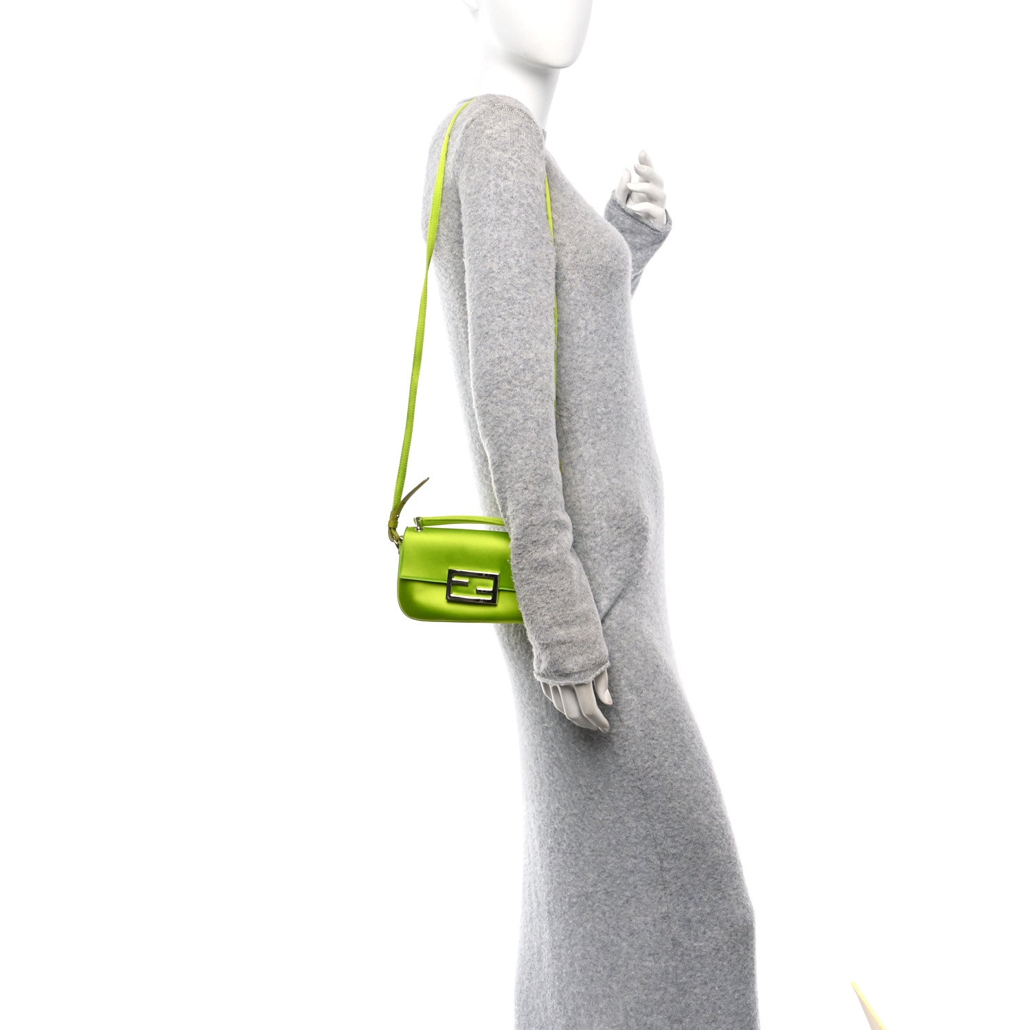 Fendi Silk Satin Phone Baguette Wasabi 2 of 11