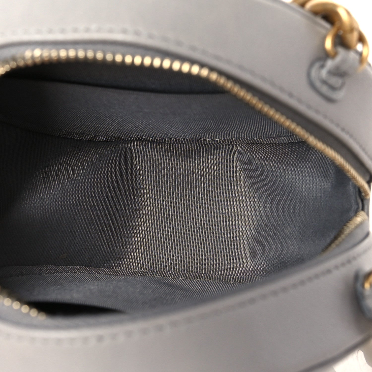 Chanel Lambskin Quilted Chanel 19 Round Clutch With Chain Grey 4 of 9