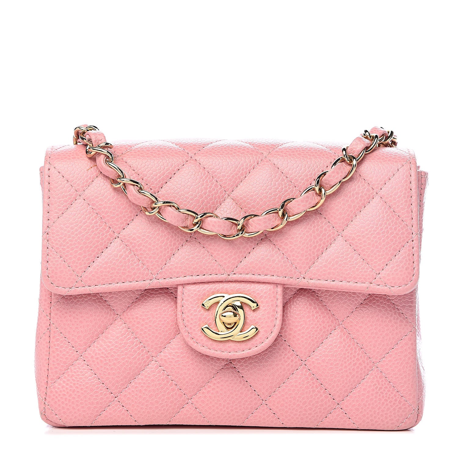 Chanel Caviar Quilted Mini Square Flap Pink 1 of 12