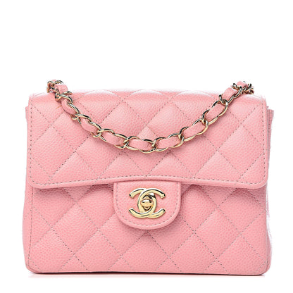 Chanel Caviar Quilted Mini Square Flap Pink 1 of 12