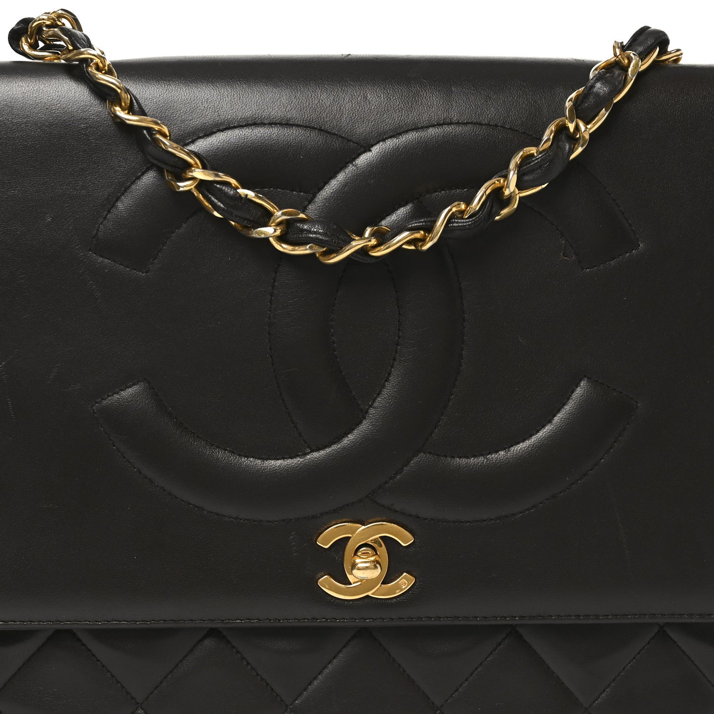 Lambskin Quilted CC Maxi Jumbo Single Flap Brown