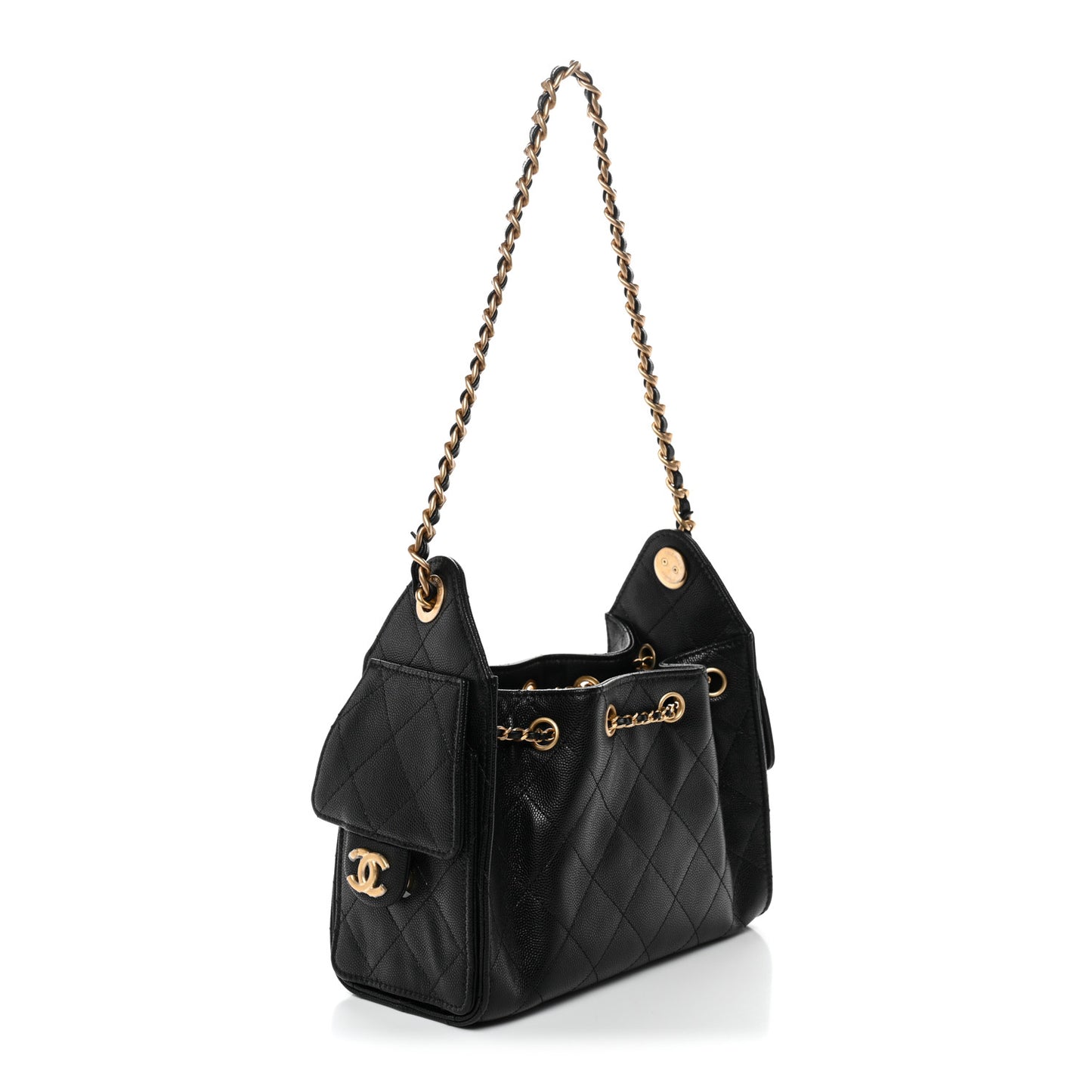 Caviar Quilted Mini Chanel 25 Handbag Black