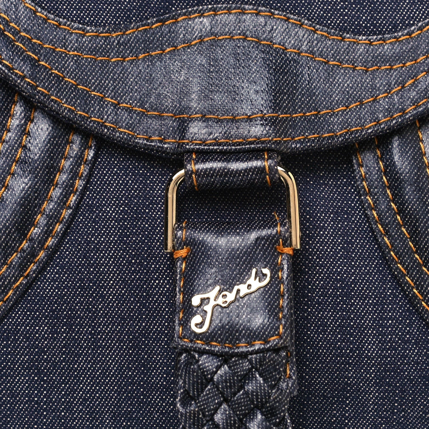Fendi Denim Spalmati Woven Spy Pouch Bag Blue 8 of 13
