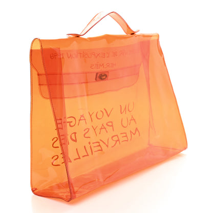 Hermes Vinyl Souvenir De L'Exposition Kelly Orange 3 of 13