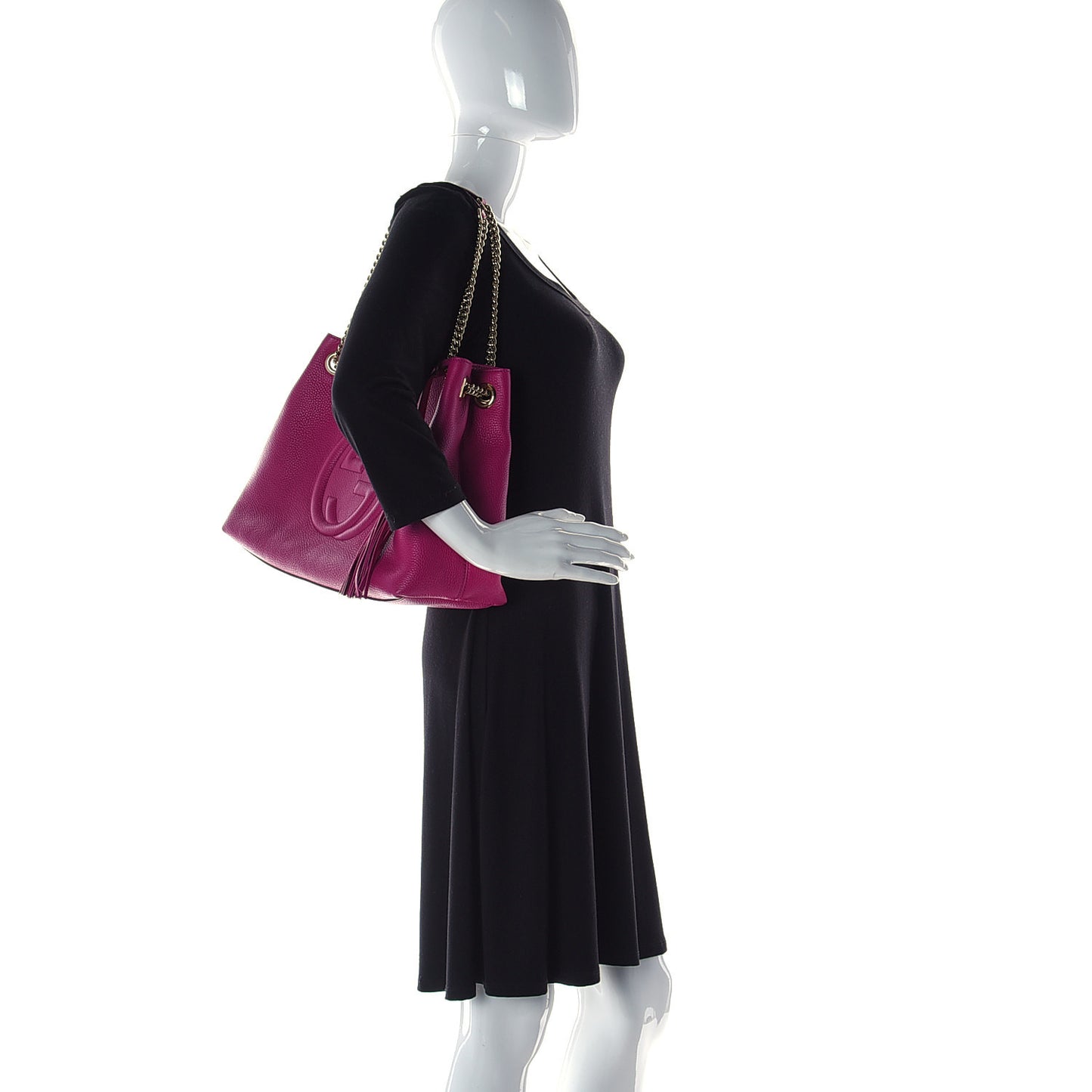 Cellarius Calfskin Medium Soho Chain Shoulder Bag Bright Bouganville