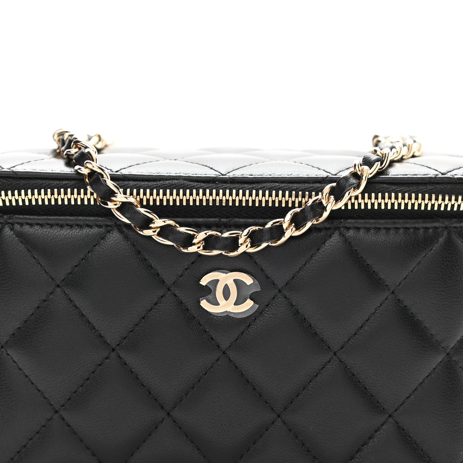 Chanel Lambskin Quilted Small Vanity Case With Chain Black 8 of 8