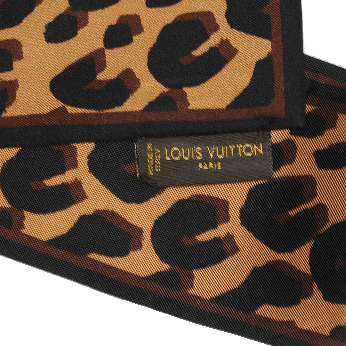 Silk Leopard Bandeau Scarf Marron