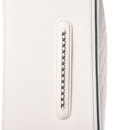 Chanel Calfskin Quilted Coco Case Trolley Rolling Luggage White 10 of 13