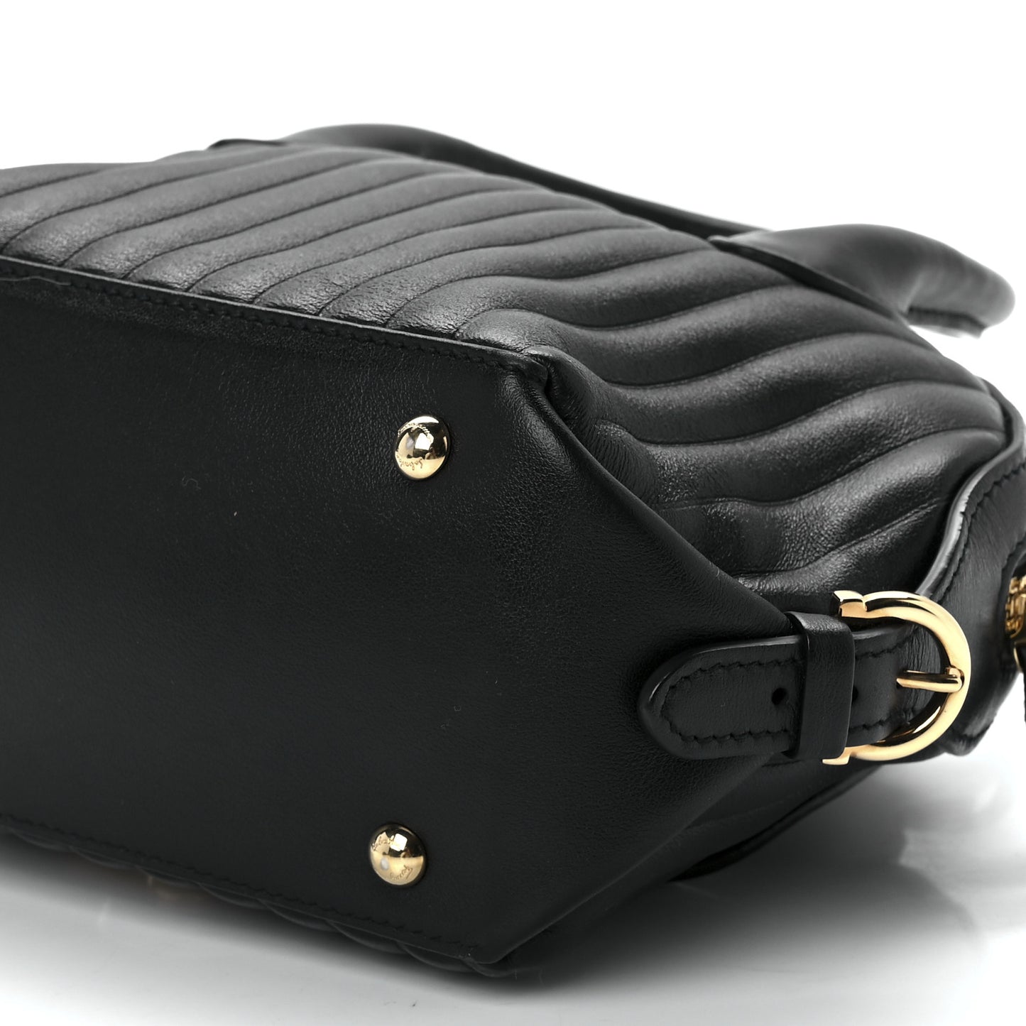 Calfskin Quilted Fiamma Bag Black