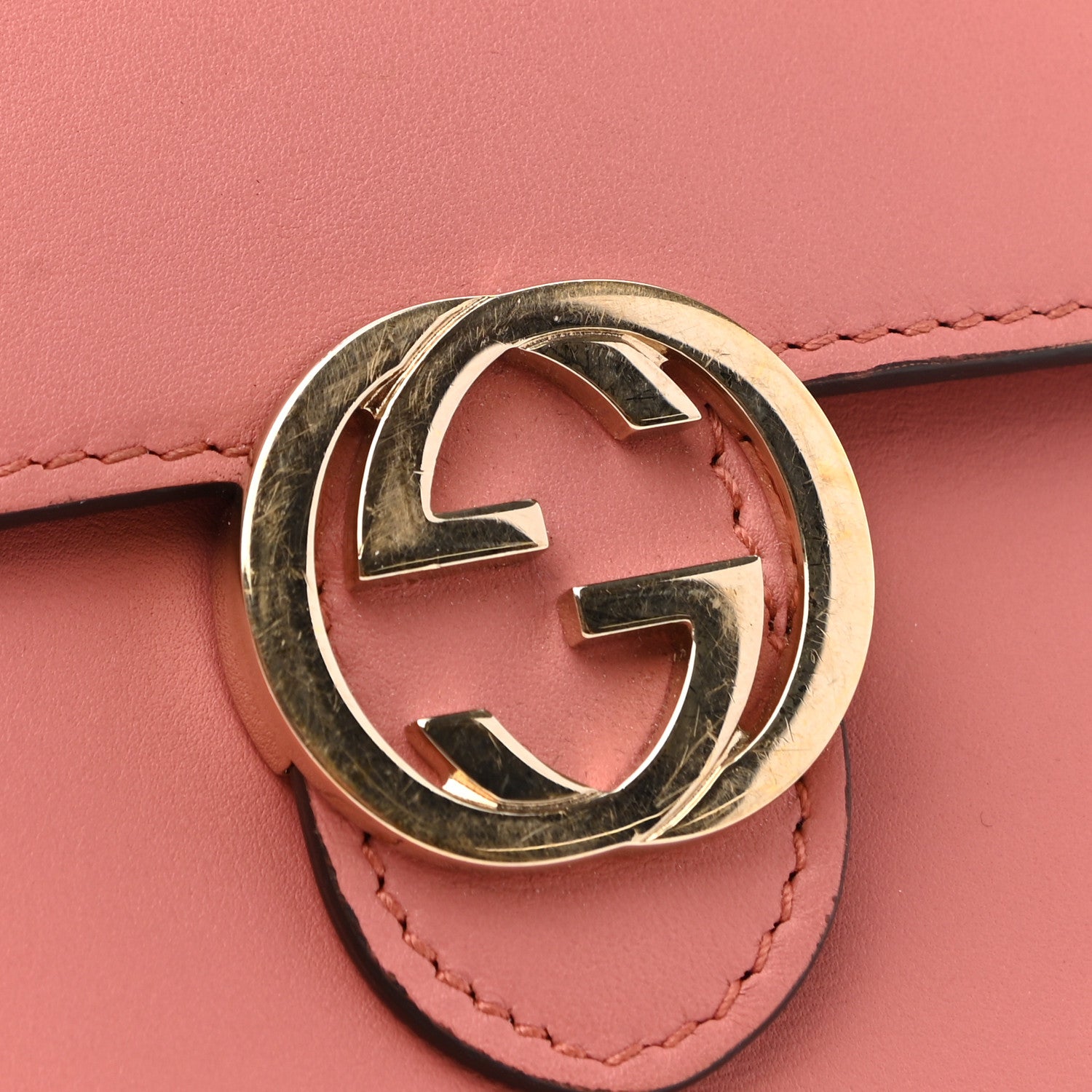 Gucci Moon Calfskin Interlocking G French Wallet Cameo Pink 5 of 10