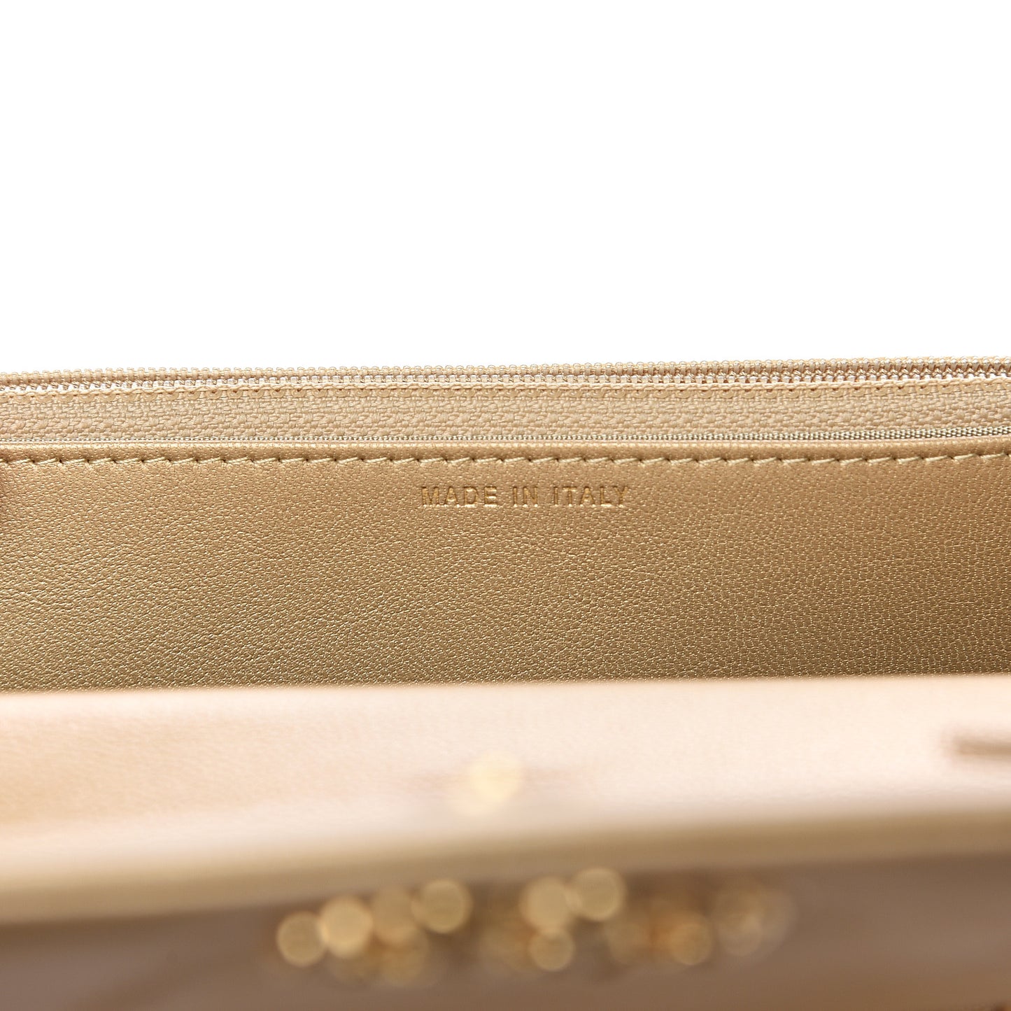 Metallic Goatskin Quilted 19 Wallet On Chain WOC Gold
